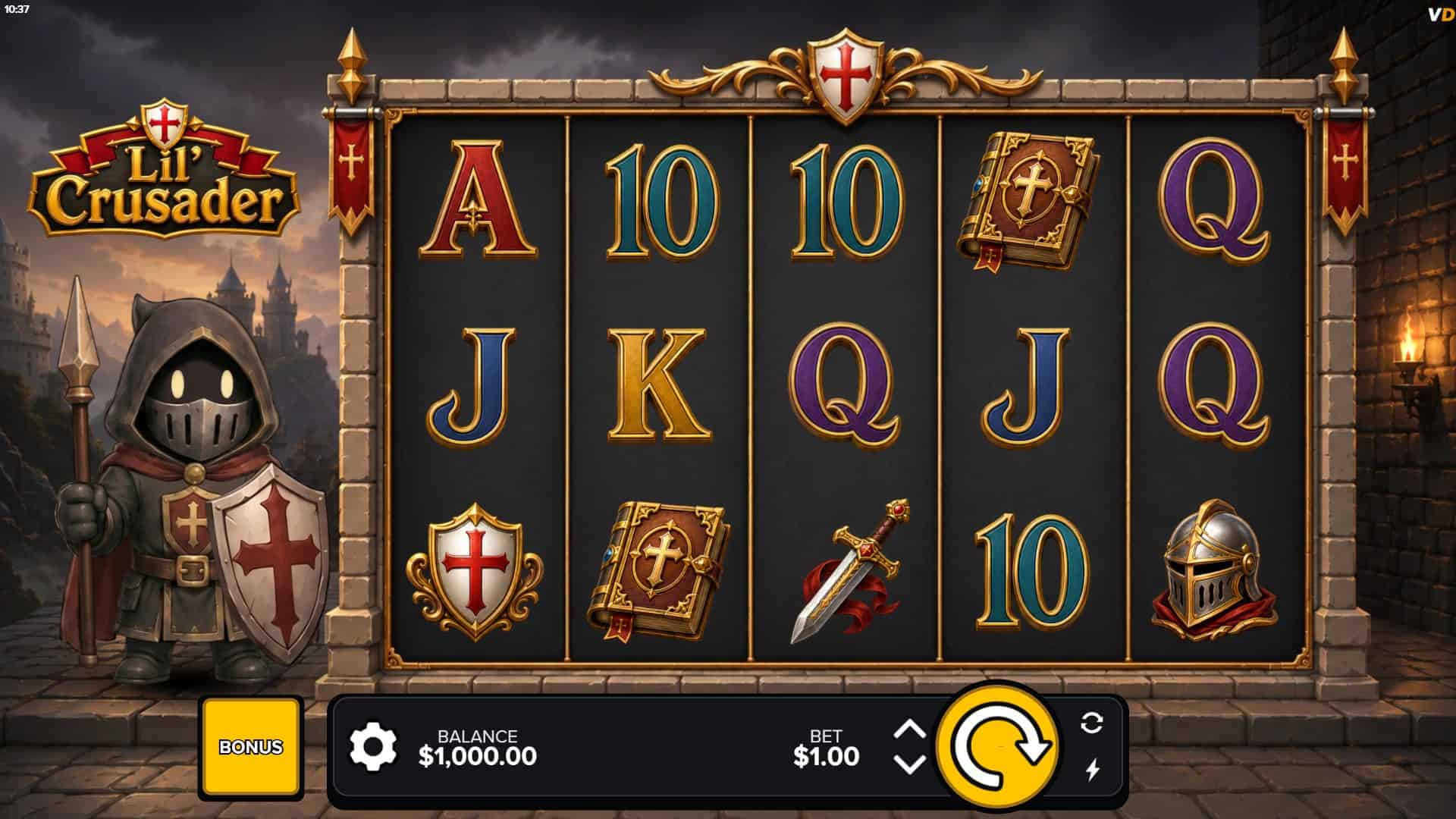 Lil’ Crusader slot gameplay reels