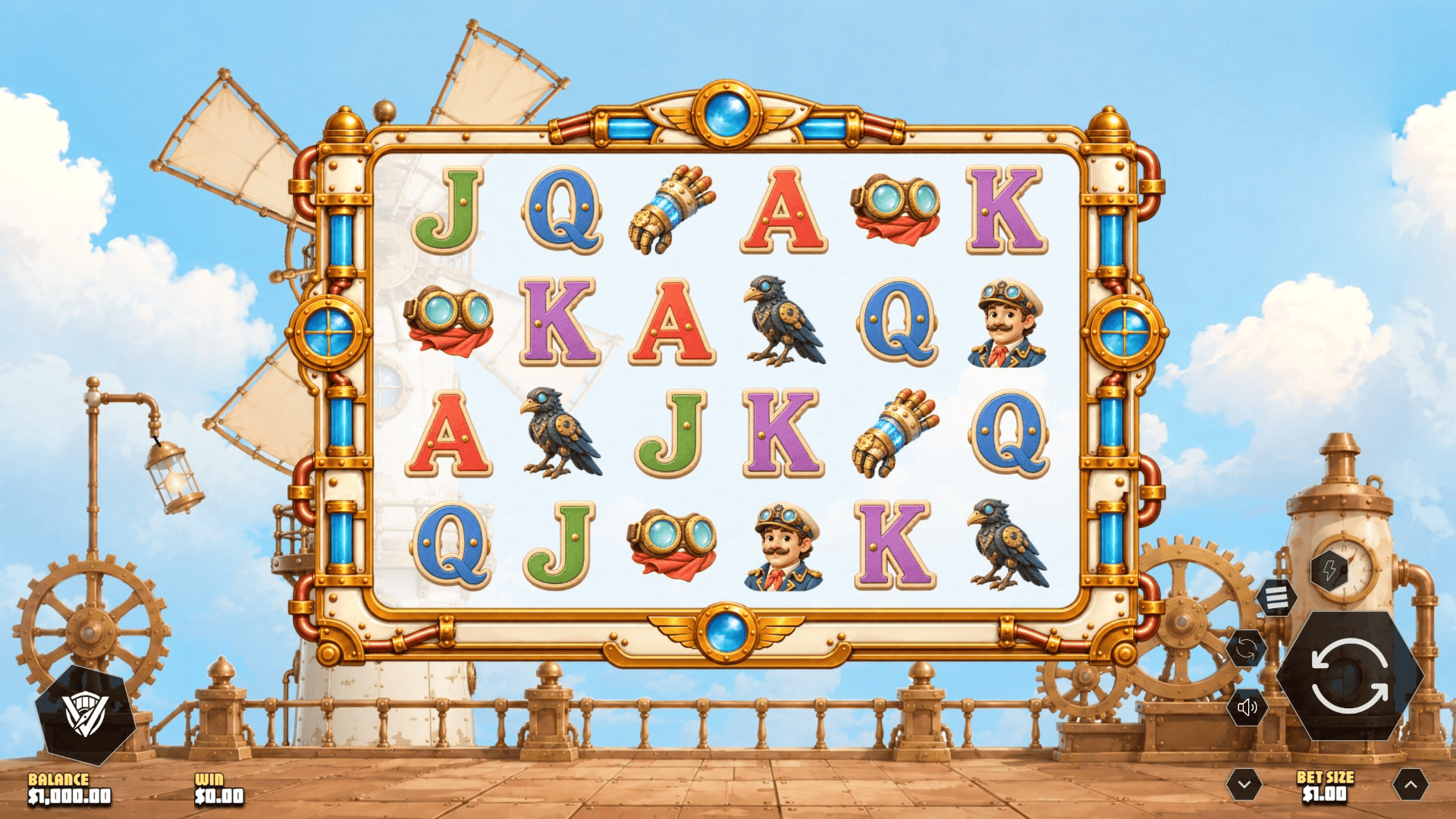 Steampunker slot gameplay reels