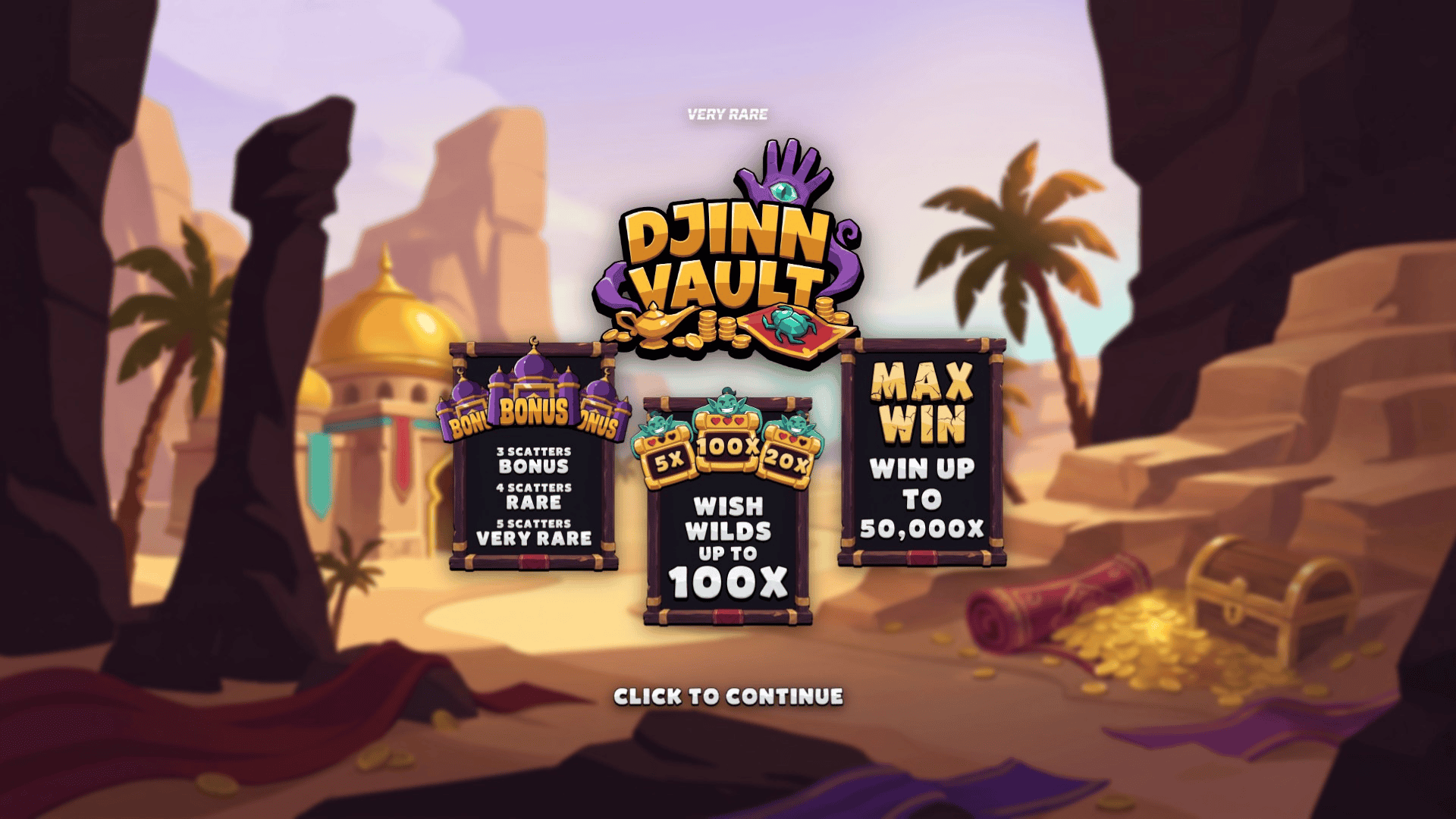 Djinn Vault slot intro screen