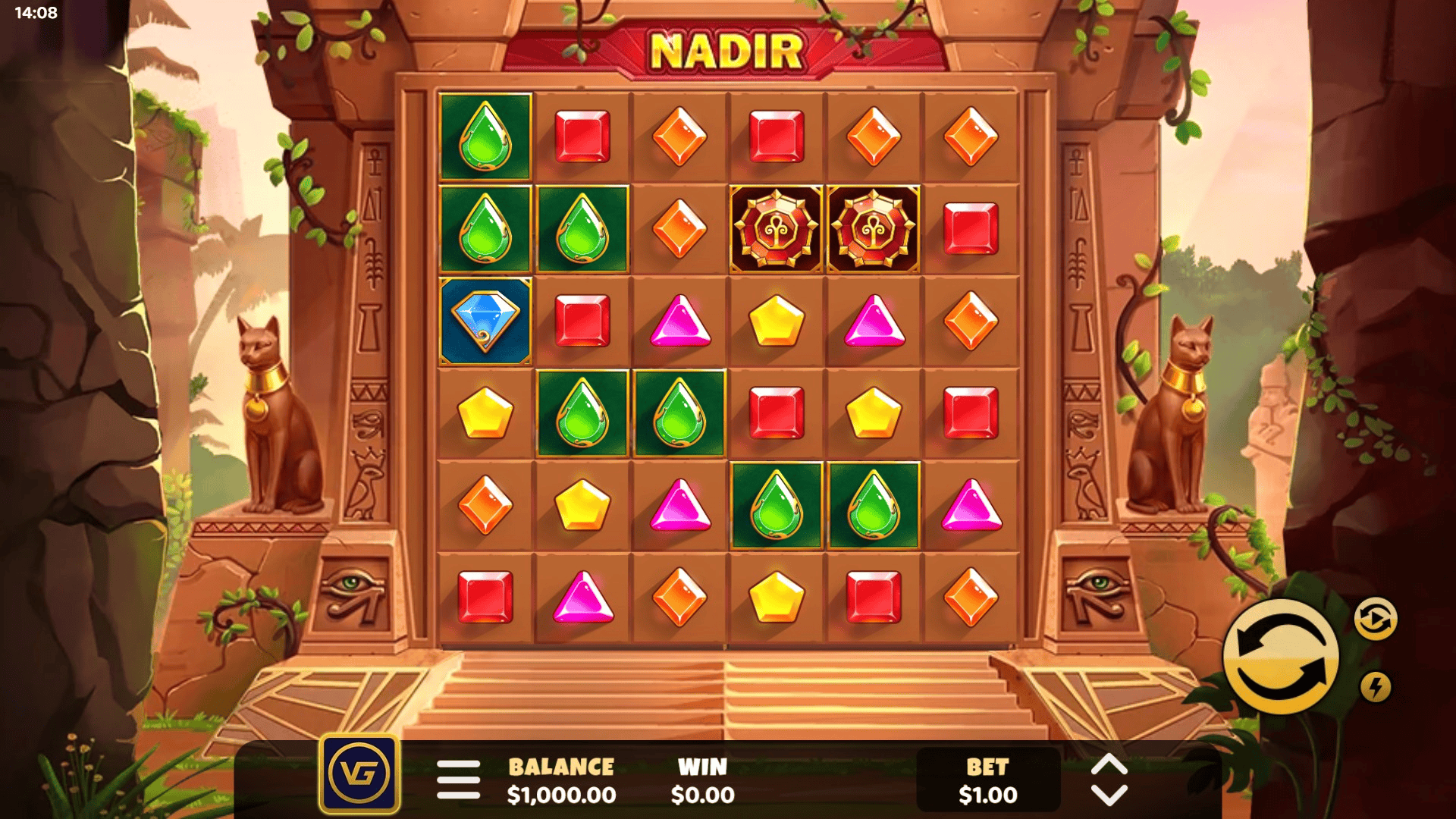 Nadir slot gameplay reels