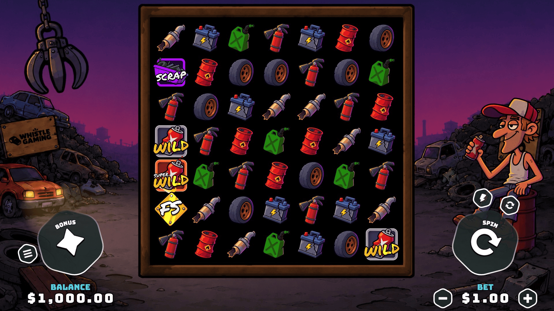 Scrap Zone slot gameplay reels