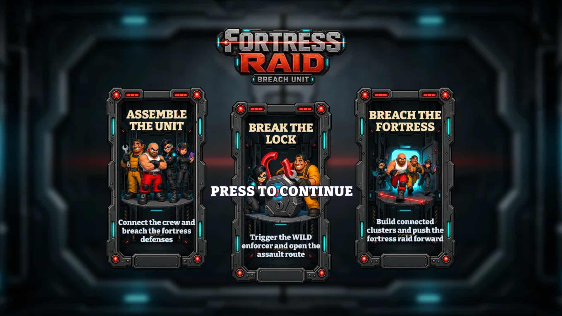 Fortress Raid slot intro screen