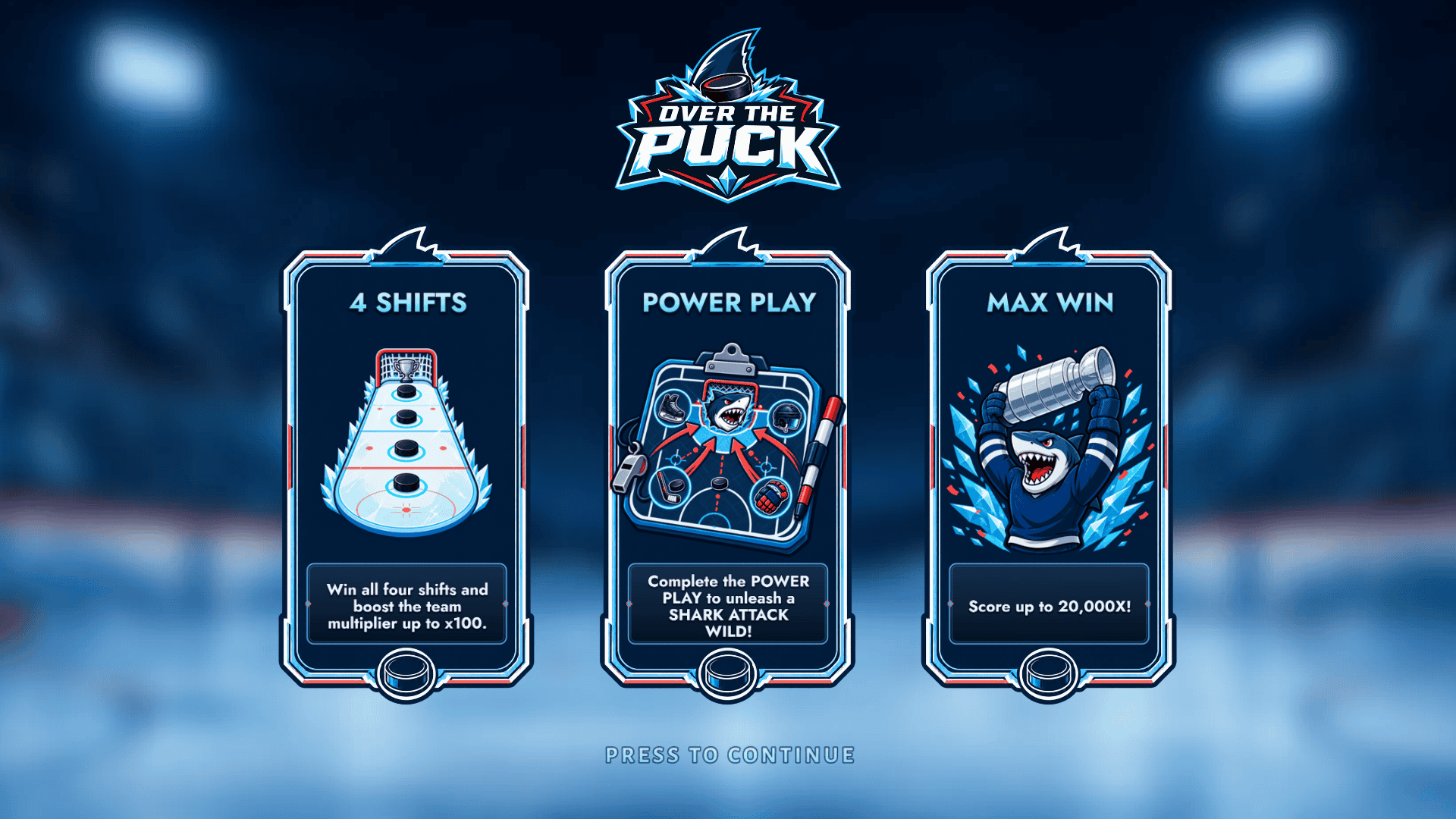 Over The Puck slot intro screen