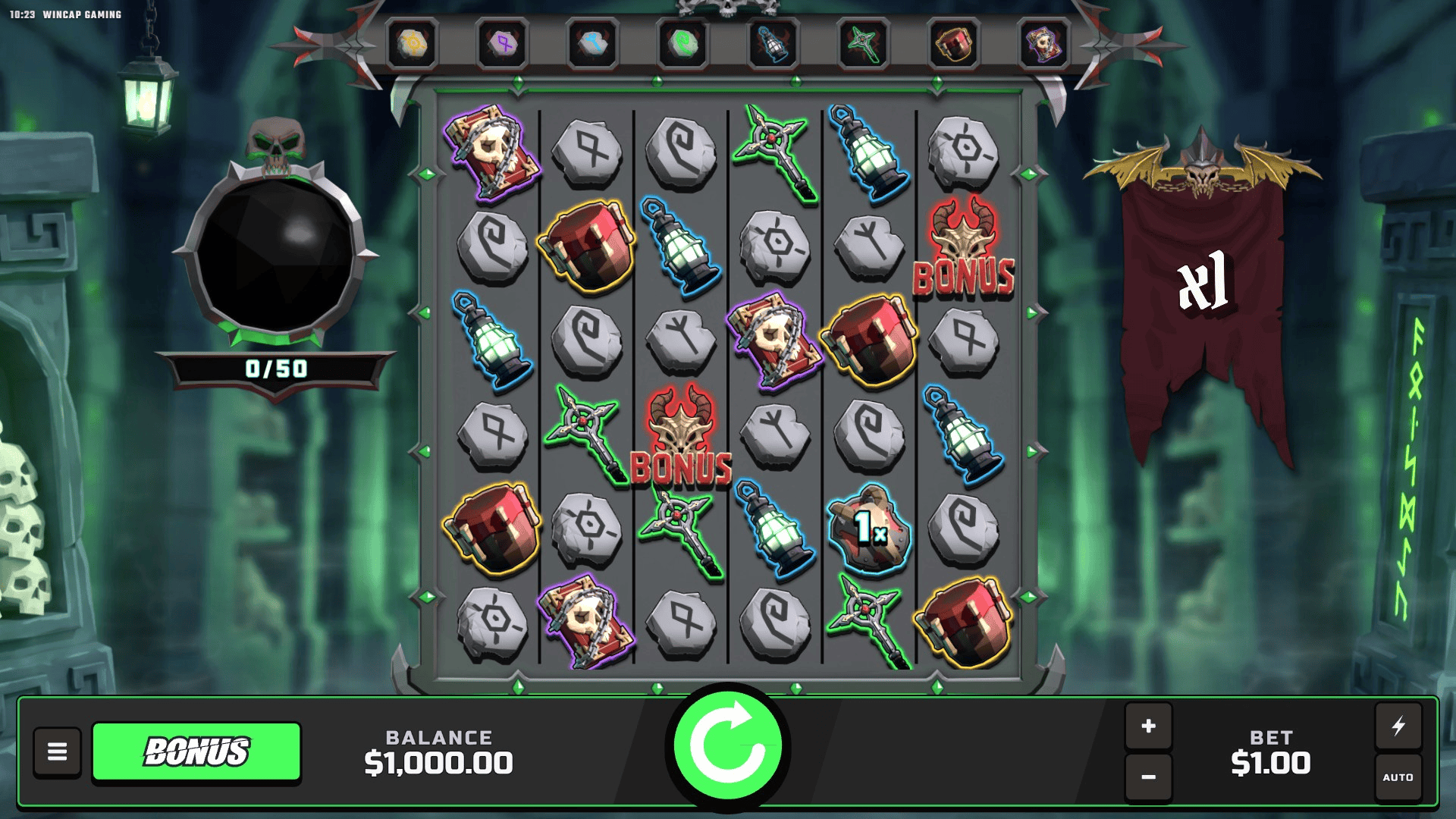 Blood Ritual slot gameplay reels