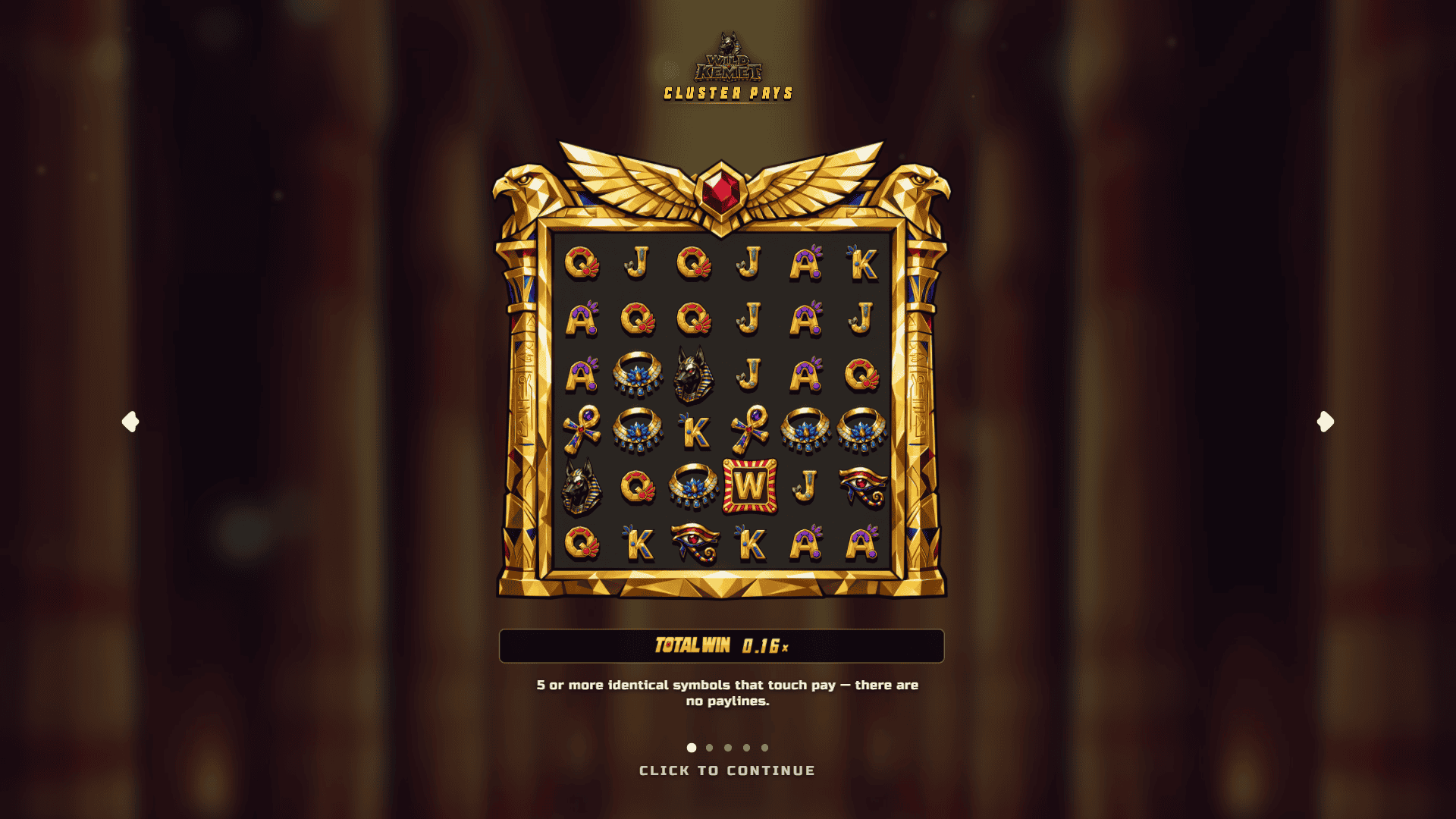 Wild Kemet slot intro screen