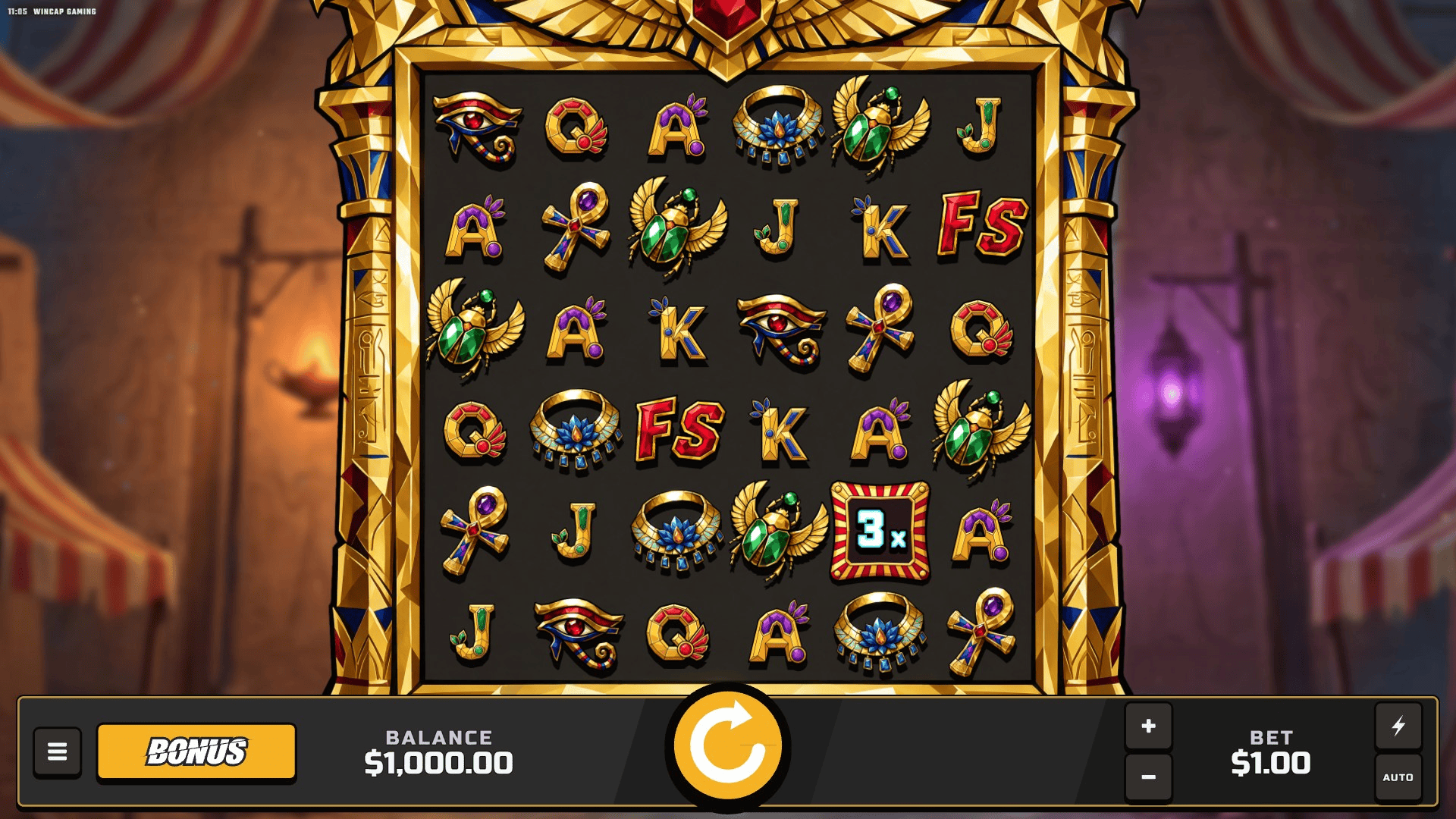 Wild Kemet slot gameplay reels
