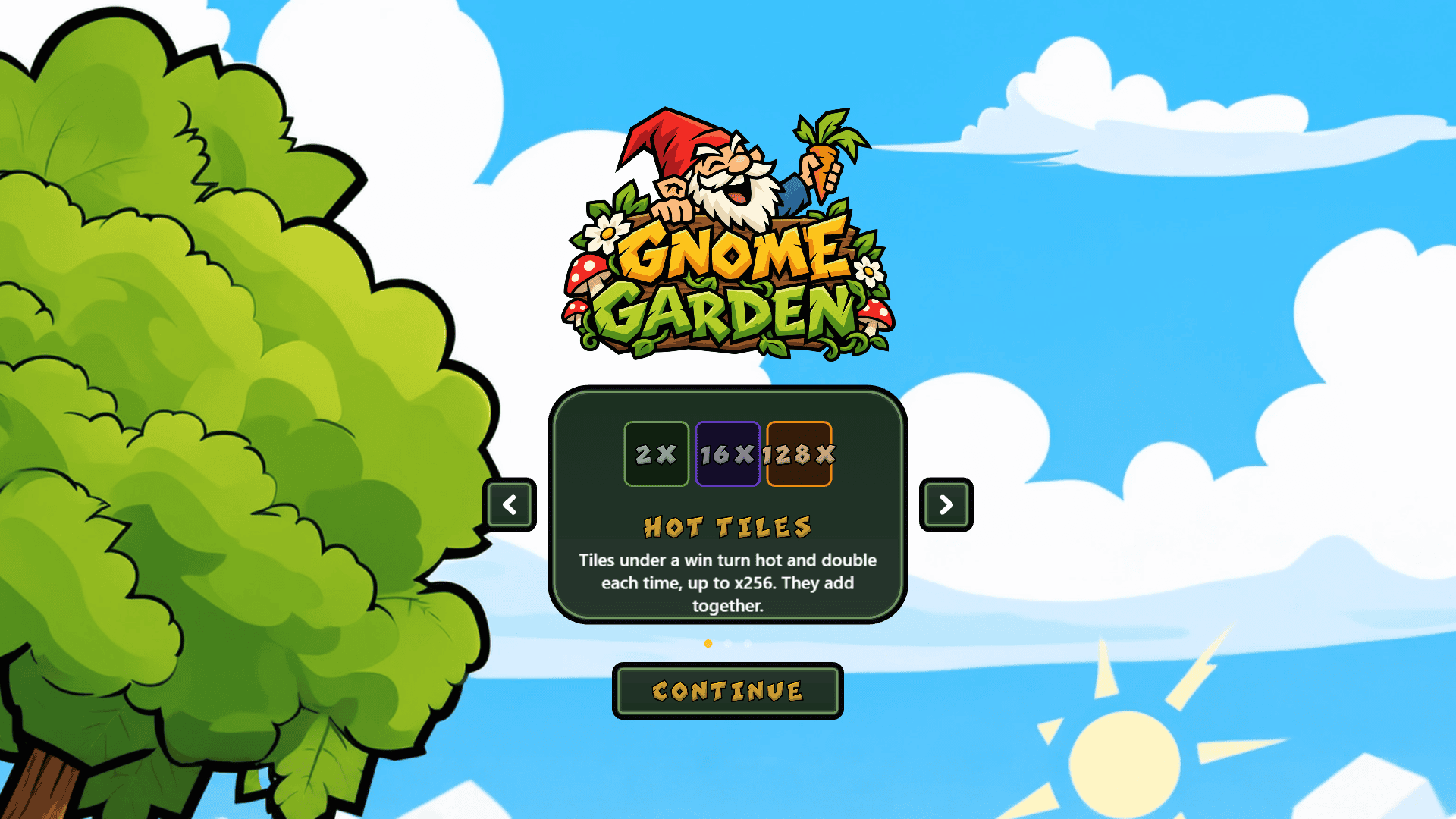 Gnome Garden slot intro screen