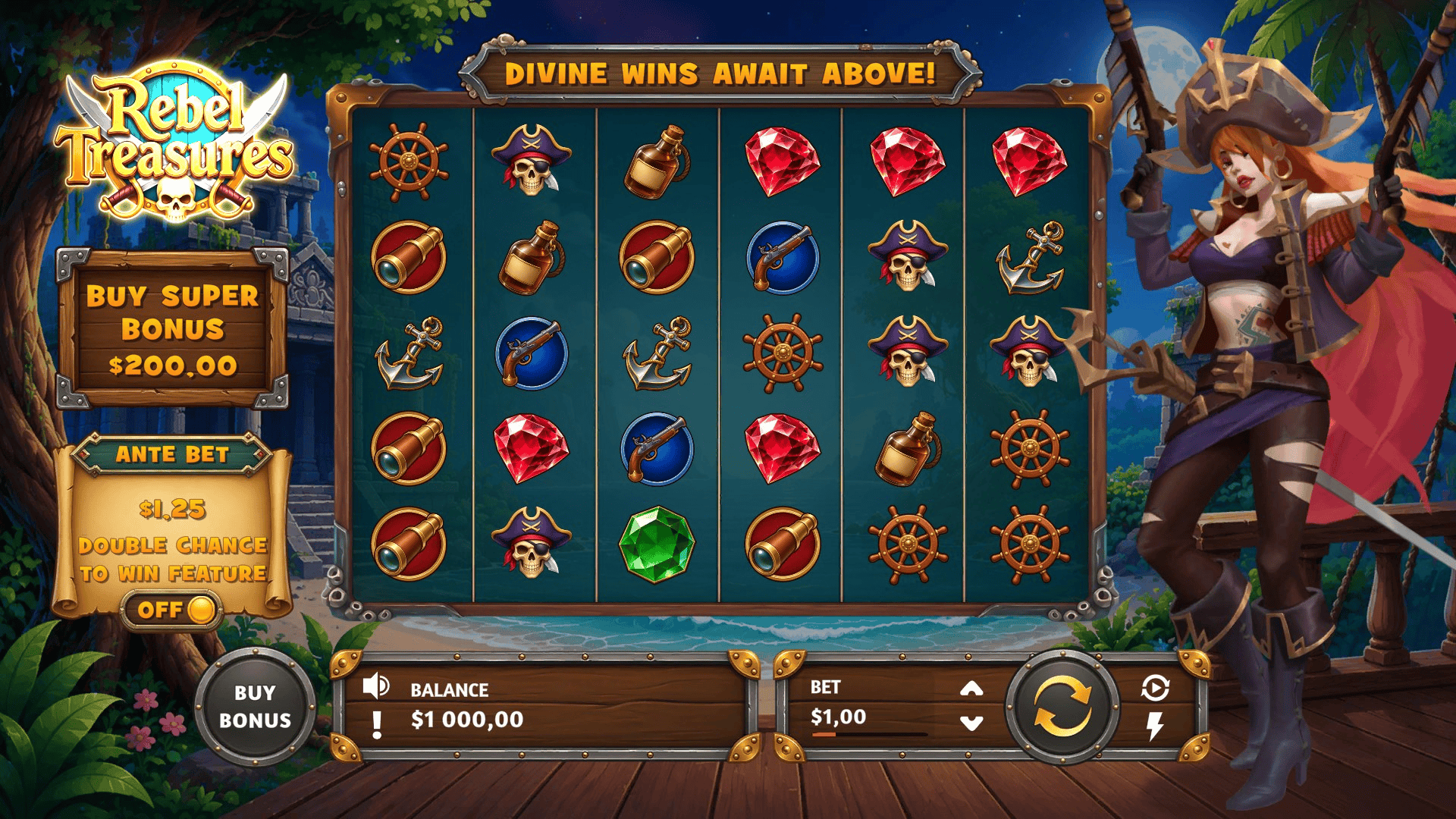 Rebel Treasures slot gameplay reels