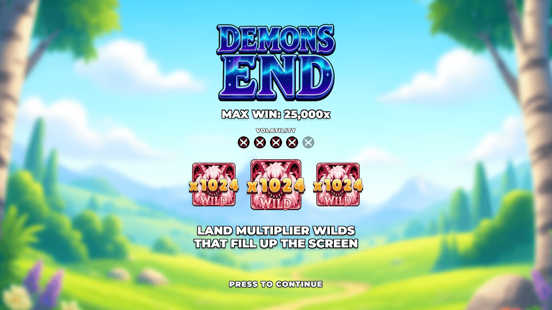 Demons End slot intro screen