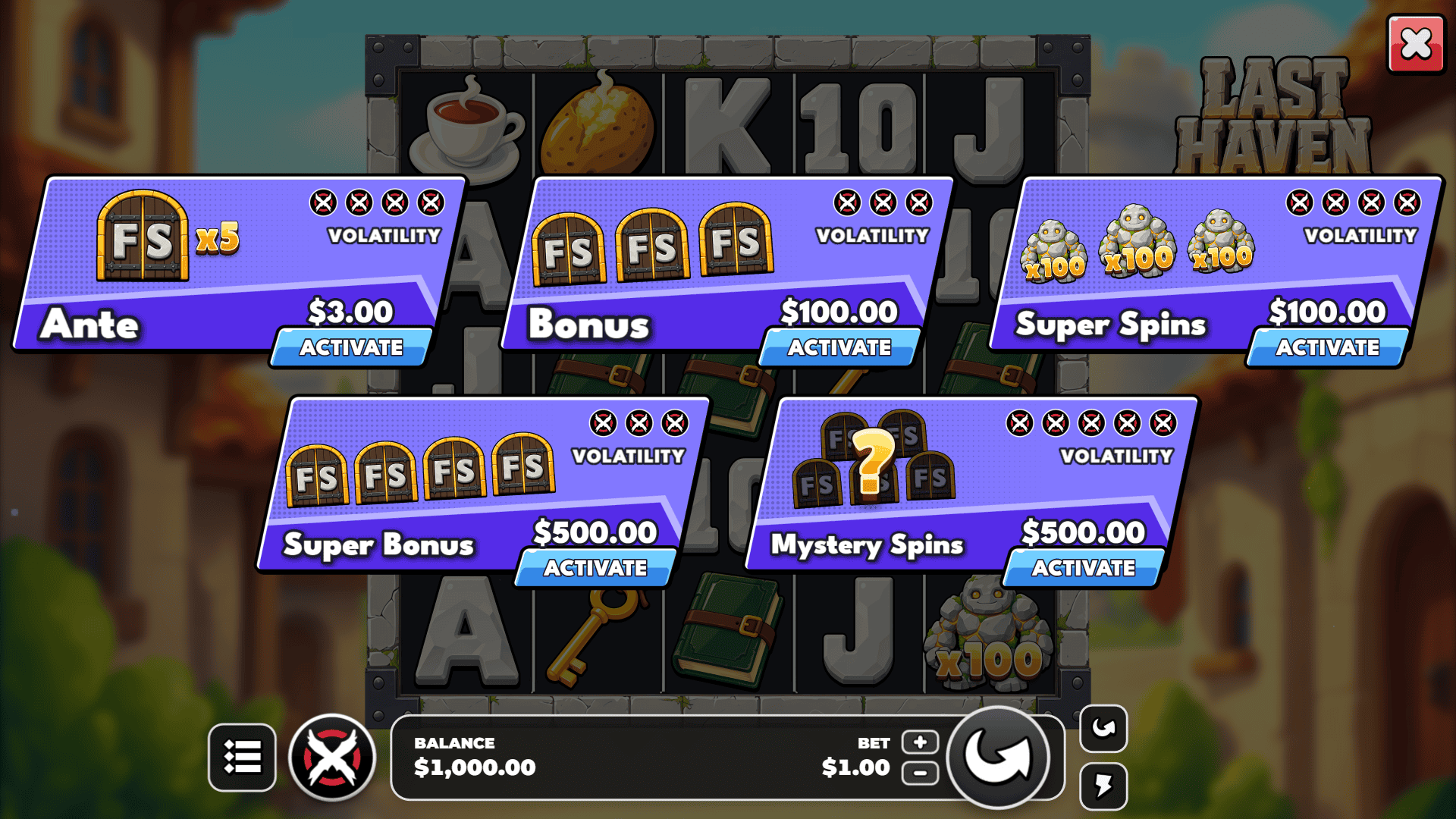 Last Haven bonus buy menu