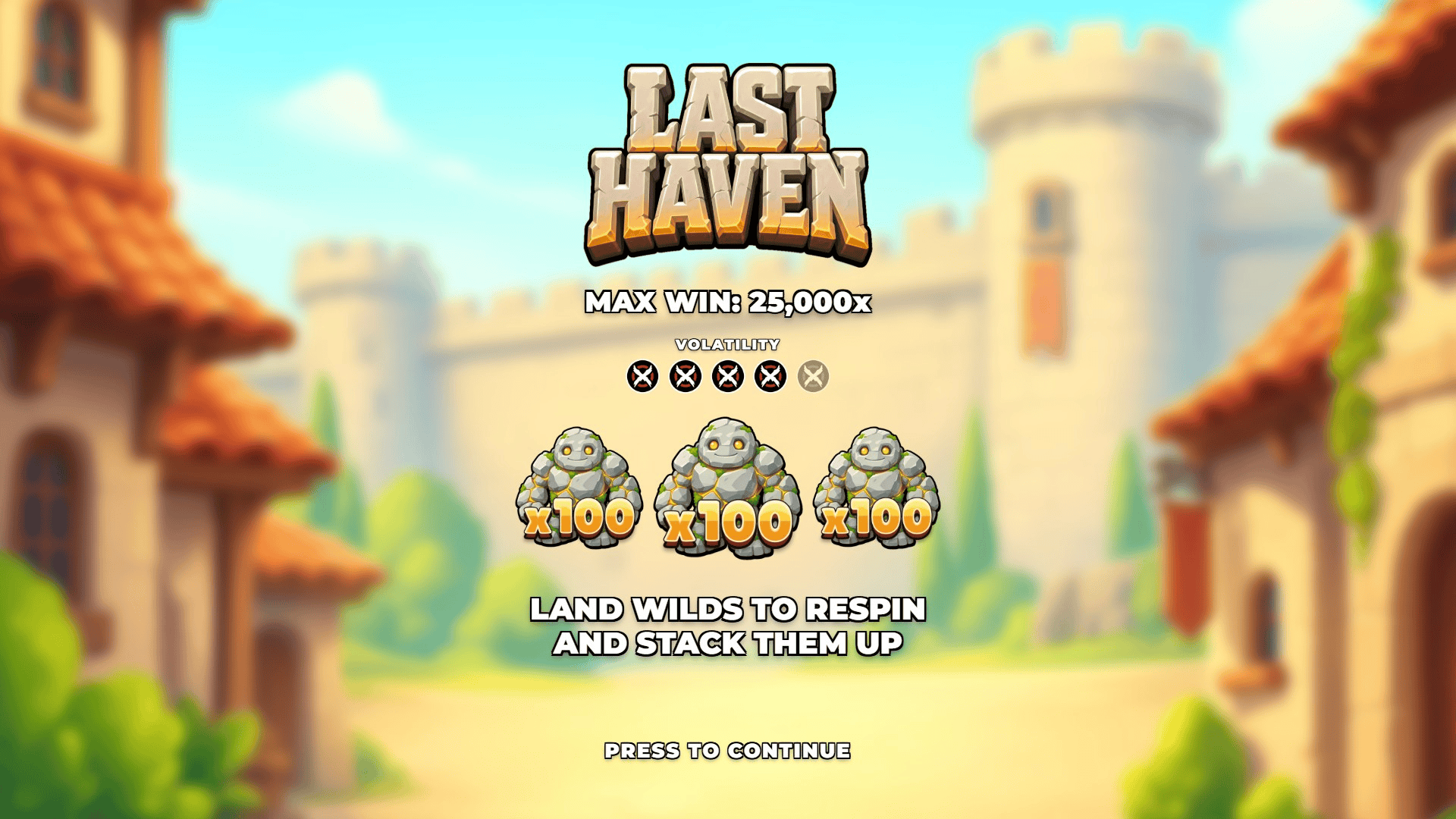 Last Haven slot intro screen