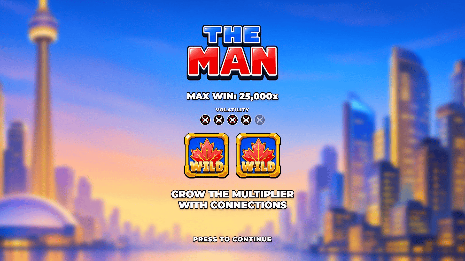 The Man slot intro screen