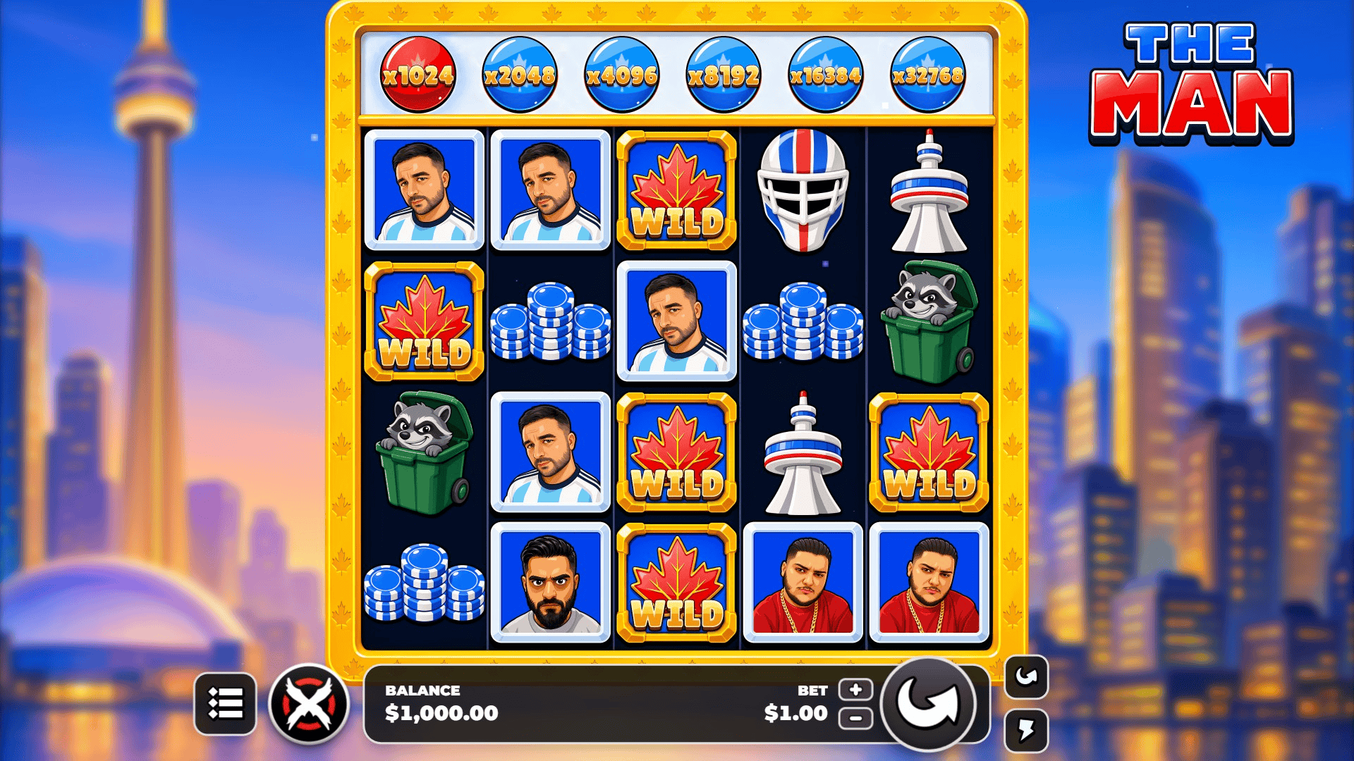 The Man slot gameplay reels