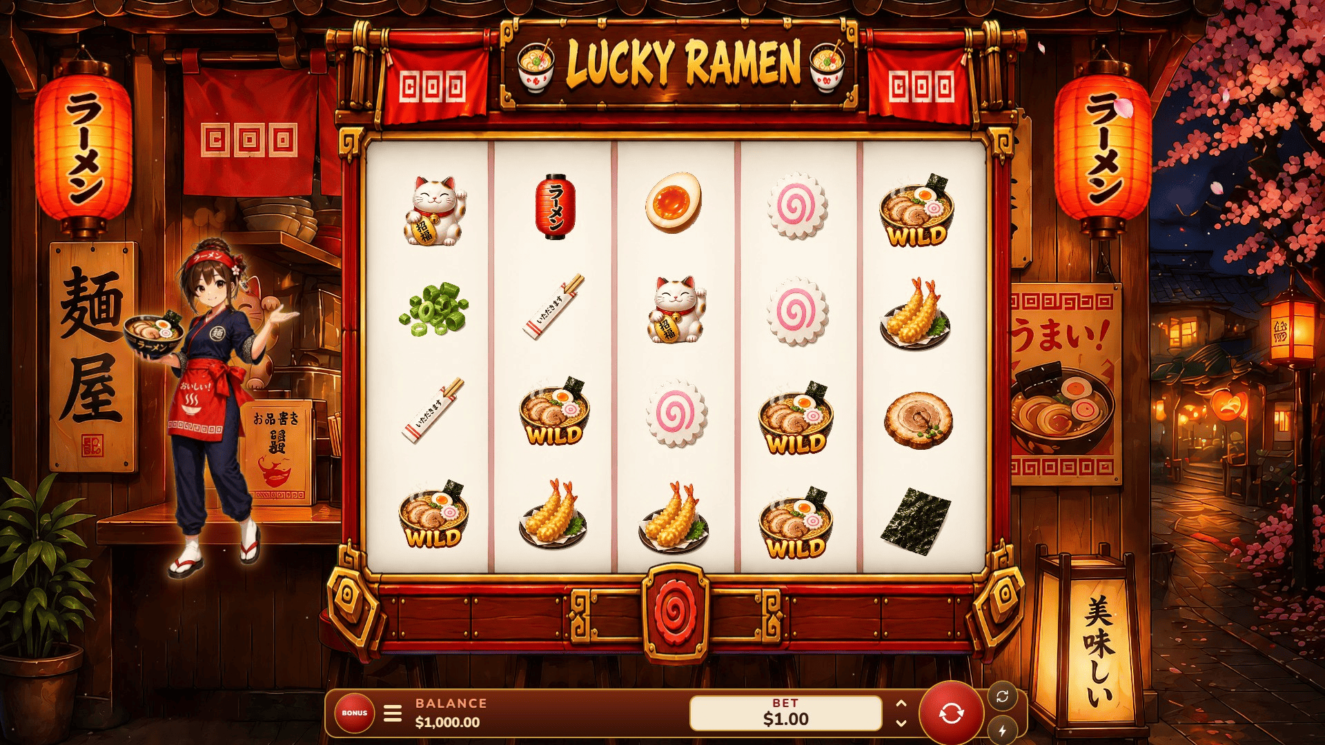Lucky Ramen slot gameplay reels