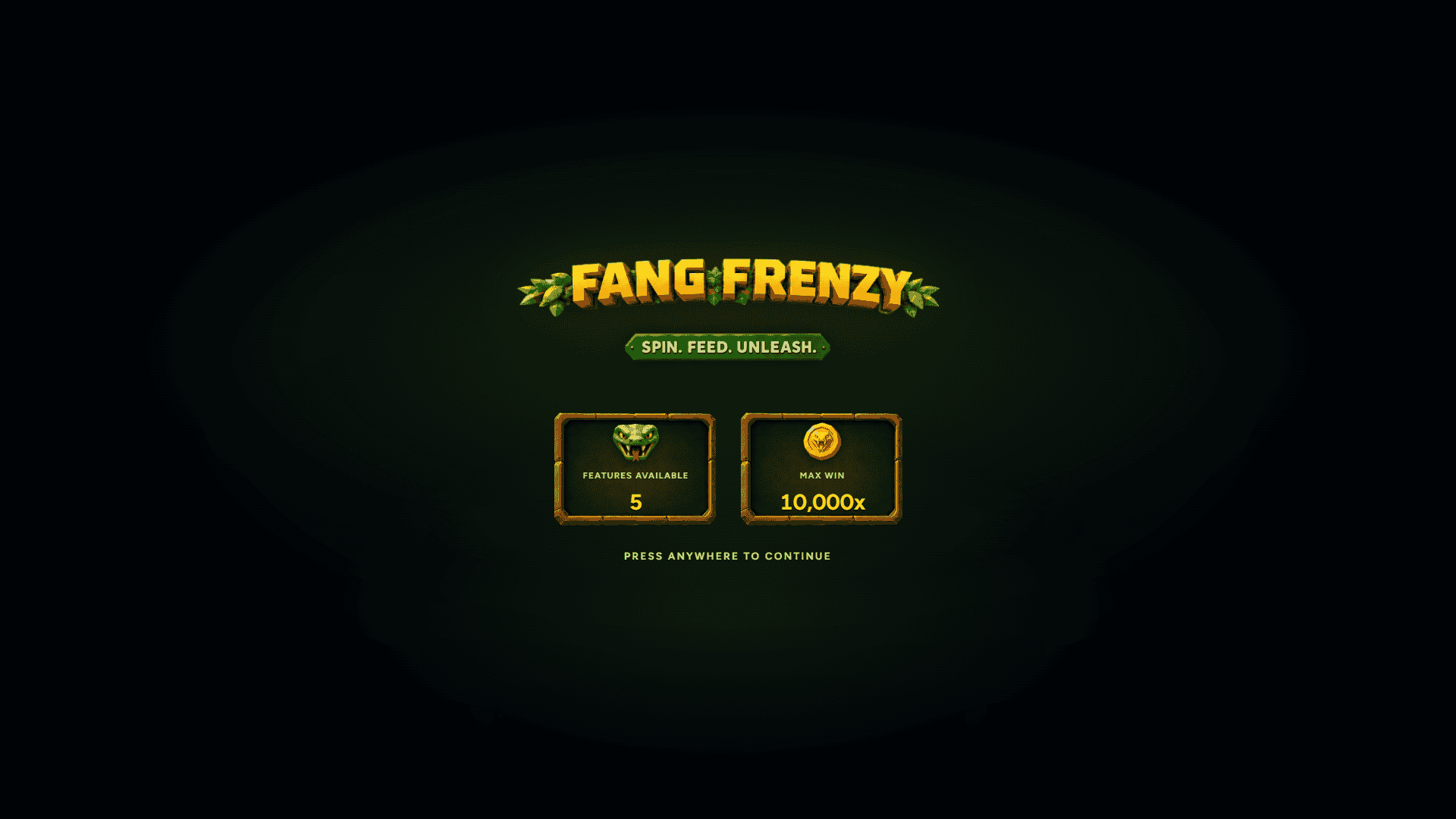 Fang Frenzy Cluster Pays slot intro screen
